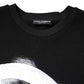 Black Cotton Logo Print Men Pullover Sweater