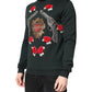 Black Sequined Embellished Pullover Sweater