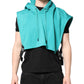 Green Cotton Hooded Men Sportswear Vest Sweater