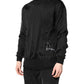 Black Logo Knitted Crewneck Pullover Sweater