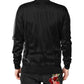 Black Logo Knitted Crewneck Pullover Sweater
