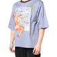 Light Blue Graphic Print Short Sleeve T-shirt