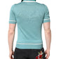 Green Printed Collared Short Sleeve T-shirt