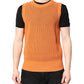 Orange Cashmere Round Neck Sleeveless T-shirt