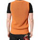 Orange Cashmere Round Neck Sleeveless T-shirt
