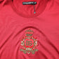 Red Silk DG Crown Logo Short Sleeve T-shirt