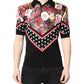 Black Floral Collared Short Sleeve T-shirt