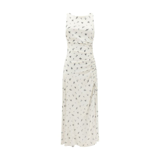 Satin floral long Dress