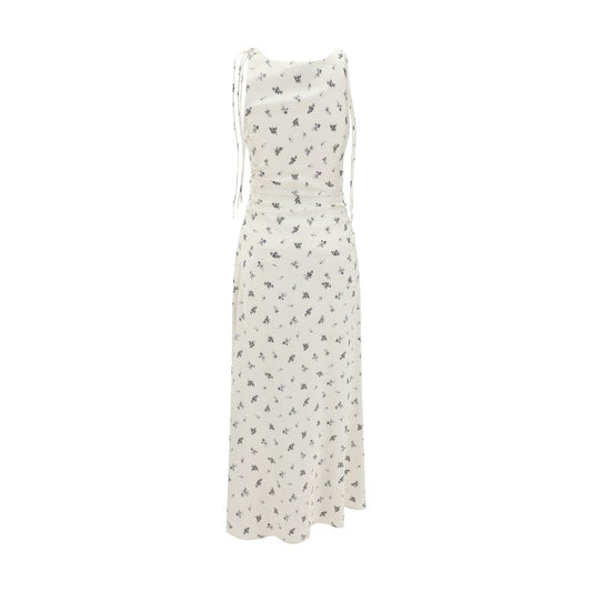 Satin floral long Dress