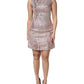 Pink Jacquard Sleeveless Sheath Mini Dress