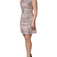 Pink Jacquard Sleeveless Sheath Mini Dress