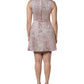 Pink Jacquard Sleeveless Sheath Mini Dress