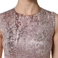Pink Jacquard Sleeveless Sheath Mini Dress