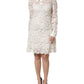 White Floral Lace Long Sleeves Shift Dress