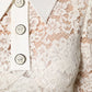 White Floral Lace Long Sleeves Shift Dress