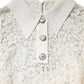 White Floral Lace Long Sleeves Shift Dress