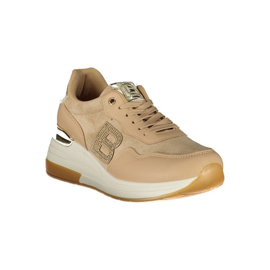 Beige Polyester Women Sneaker