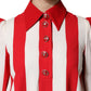 White Red Stripes Long Sleeves Mini Dress