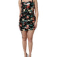 Black Floral Sequin Sleeveless Sheath Dress