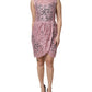 Pink Floral Lace Sleeveless Sheath Dress