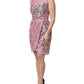 Pink Floral Lace Sleeveless Sheath Dress