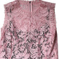 Pink Floral Lace Sleeveless Sheath Dress