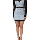 Black Blue Long Sleeves Denim Mini Dress