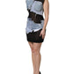 Black Blue Sleeveless Denim Mini Dress