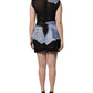 Black Blue Sleeveless Denim Mini Dress