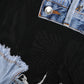 Black Blue Sleeveless Denim Mini Dress