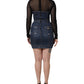 Black Blue Long Sleeves Denim Mini Dress