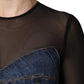 Black Blue Long Sleeves Denim Mini Dress