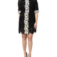 Black Floral Lace Embellished Mini Dress