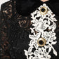Black Floral Lace Embellished Mini Dress
