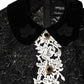 Black Floral Lace Embellished Mini Dress