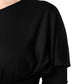 Black Wool Long Sleeves Sheath Midi Dress
