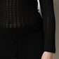 Black Cashmere Long Sleeves A-line Midi Dress