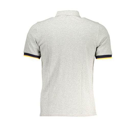 Gray Cotton Men Polo Shirt