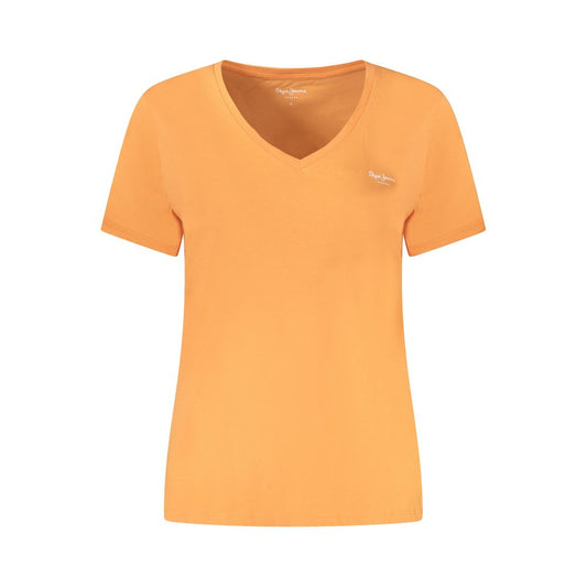 Orange Cotton Tops & T-Shirt