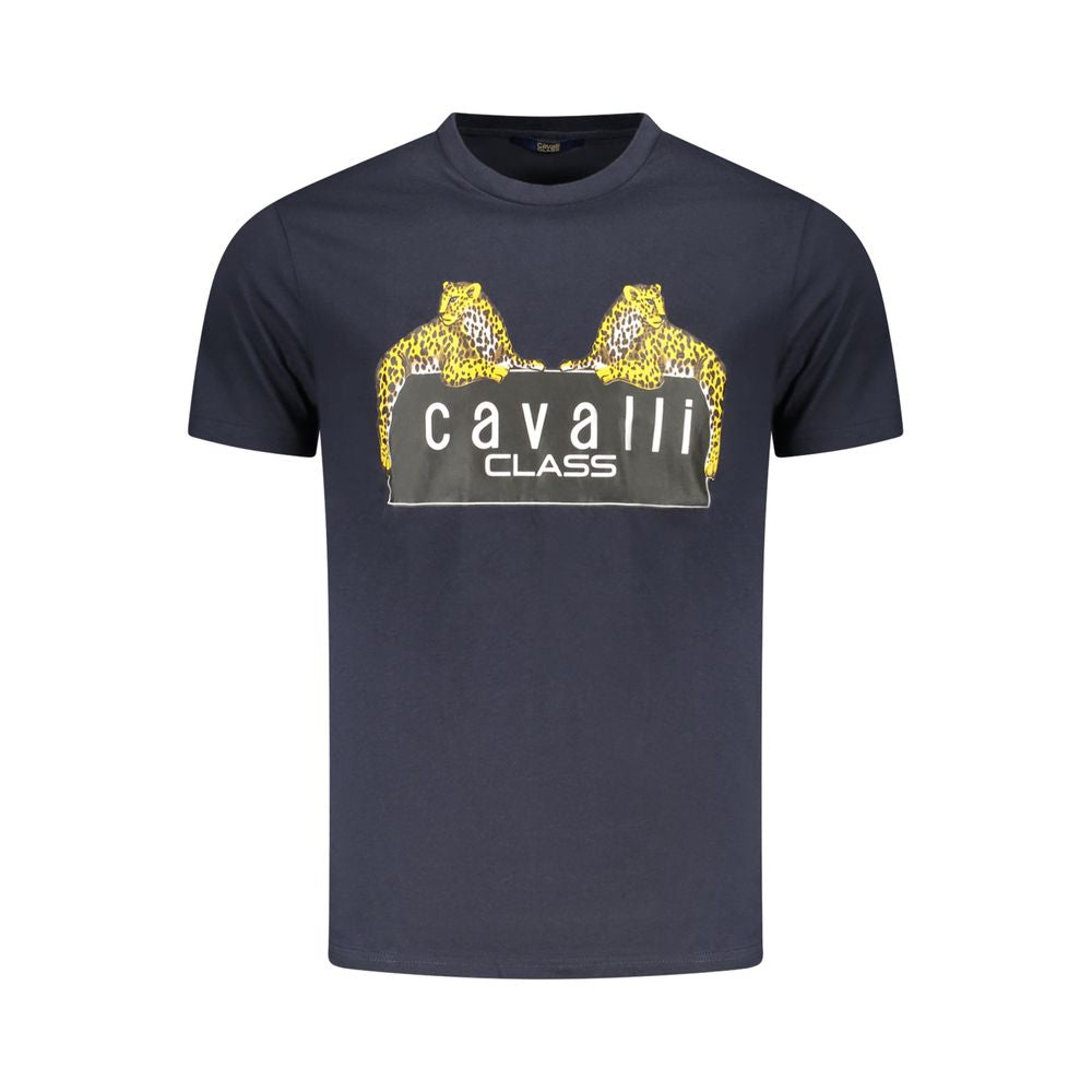 Blue Cotton Men T-Shirt