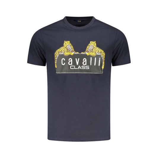 Blue Cotton Men T-Shirt