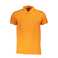 Orange Cotton Men Polo Shirt