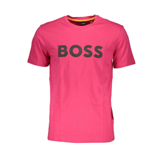 Pink Cotton Men T-Shirt