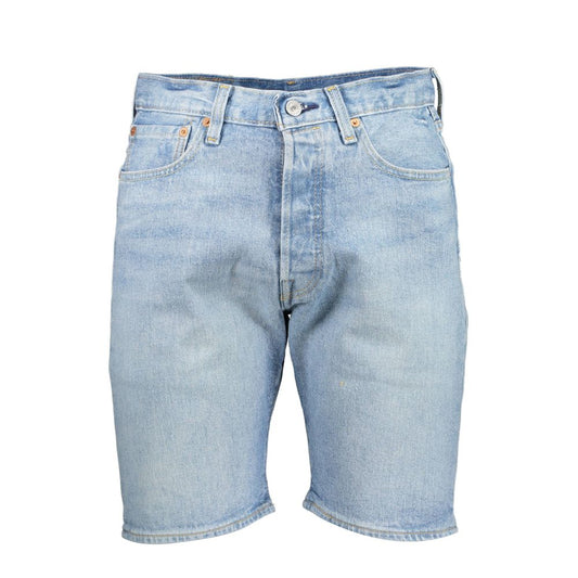 Light Blue Cotton Men Short