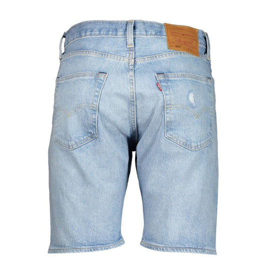 Light Blue Cotton Men Short