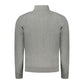 Gray Polyester Men Cardigan