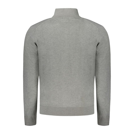 Gray Polyester Men Cardigan
