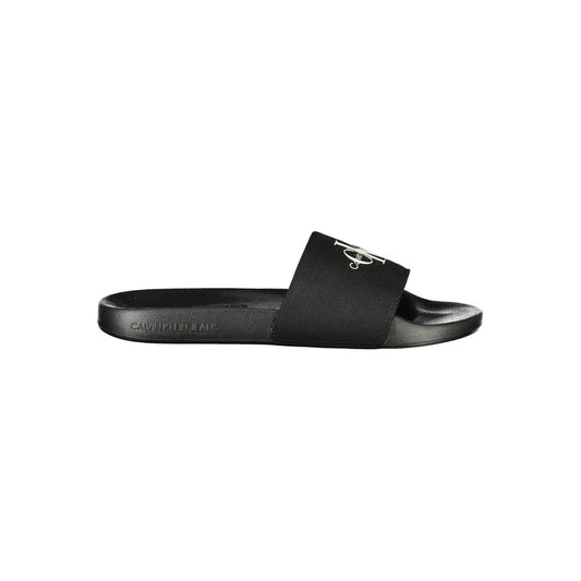 Black Polyester Men Sandal