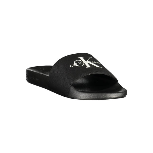 Black Polyester Men Sandal