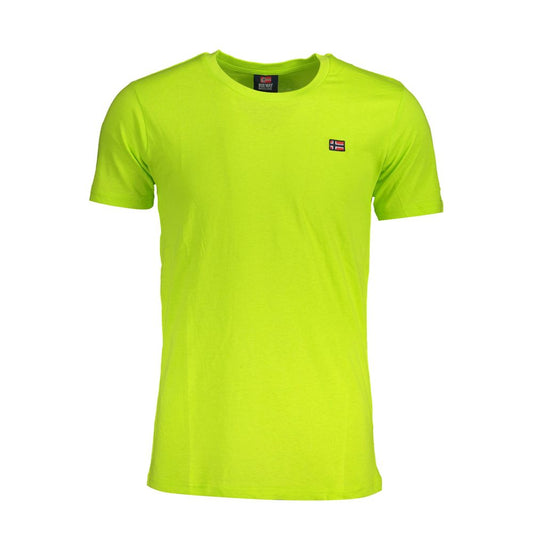 Yellow Cotton Men T-Shirt